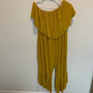 Mustard Color Sleeveless Jumpsuit